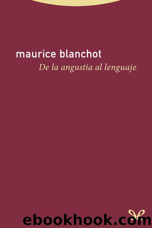 De la angustia al lenguaje by Maurice Blanchot