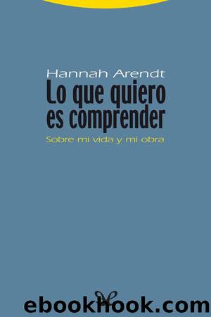 Lo que quiero es comprender by Hannah Arendt