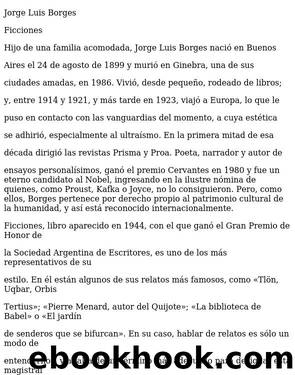 Borges, Jorge Luis by Ficciones