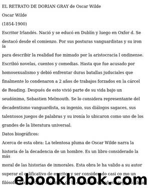 Wilde, Oscar by EL RETRATO DE DORIAN GRAY